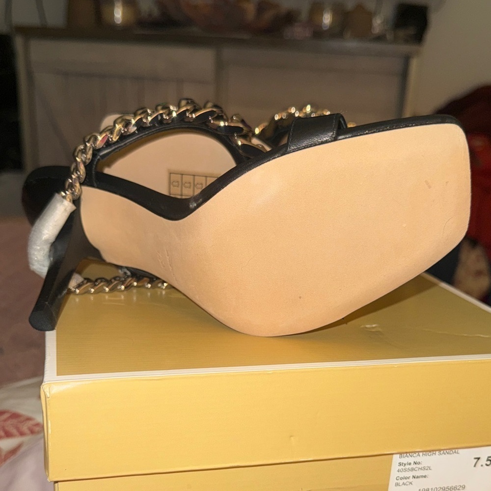 MICHAEL Michael Kors Black and Silver Chain Heels - Picture 5 of 6